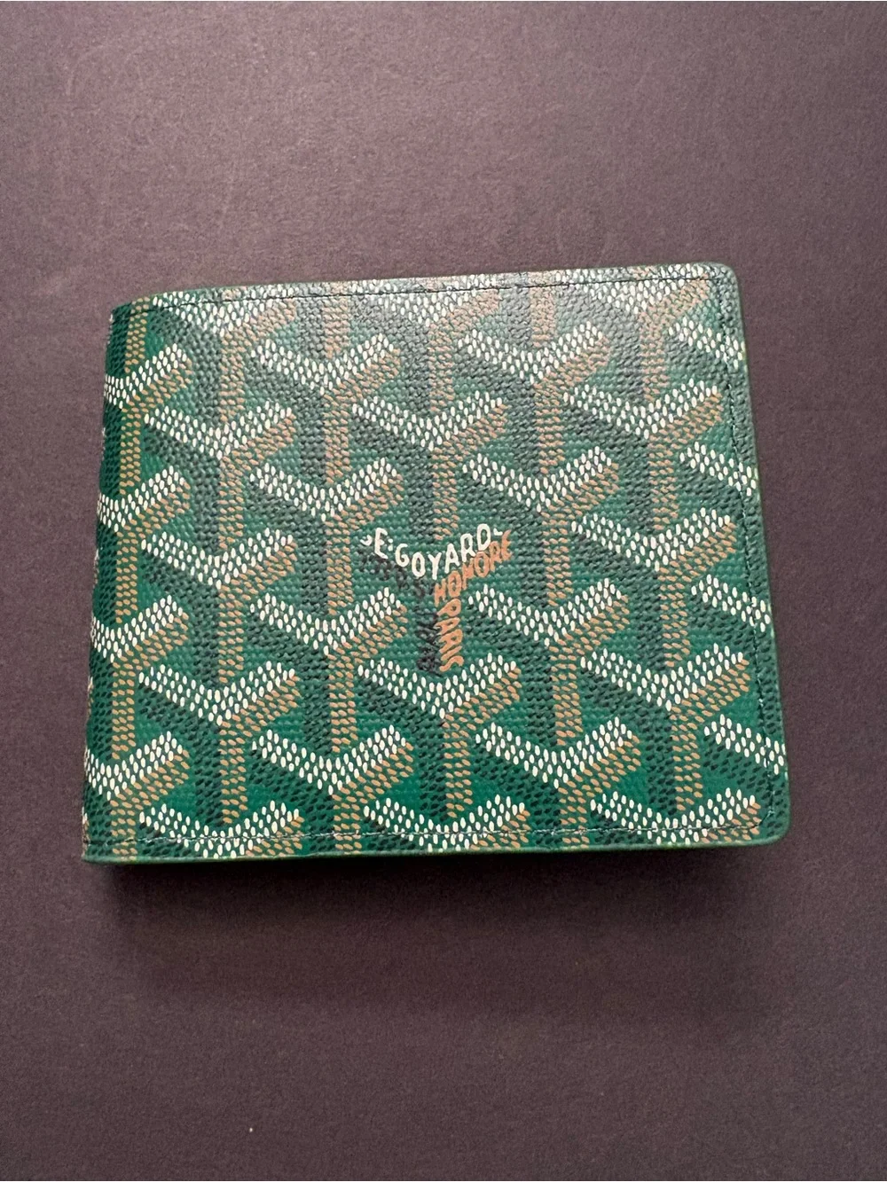 Fashion Men’s Green Bifold Wallet Multicolored Print